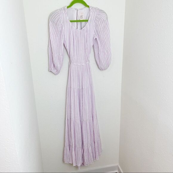 NWT Cinq A Sept Dress Lyle Striped Smocked Dress - Picture 2 of 12